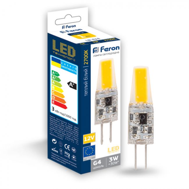 Светодиодная лампа Feron LB-424 3W COB 12V G4 2700K - фото 2