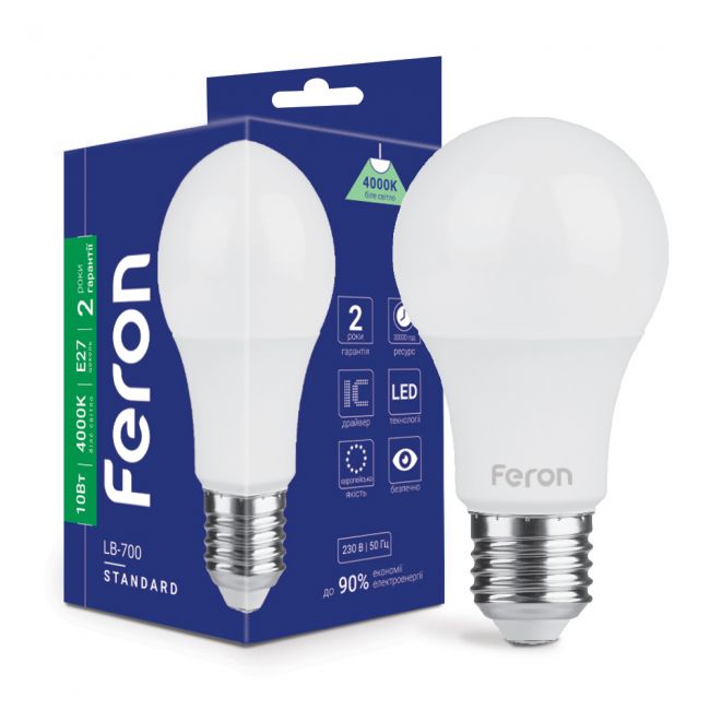 Світлодіодна лампа Feron LB-700 10W E27 4000K - головне фото, магазин OLVENT