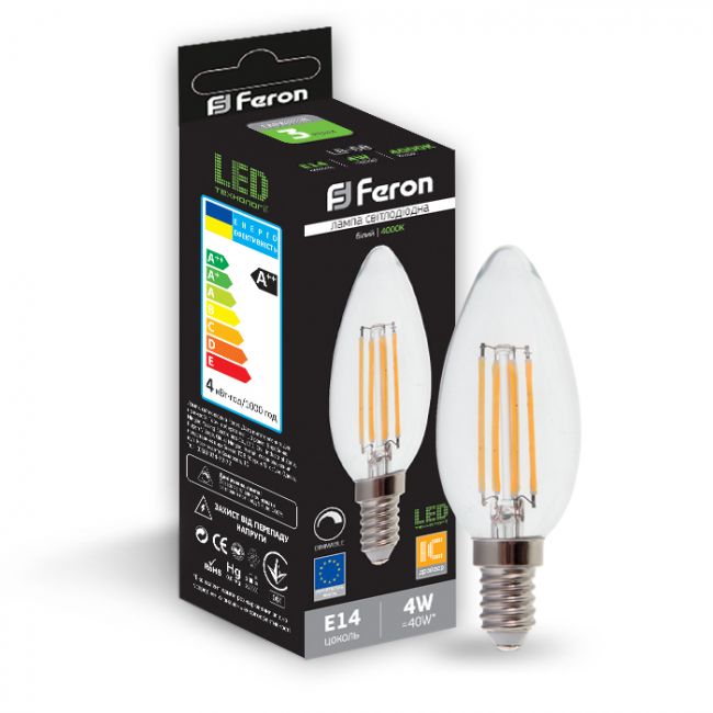 Светодиодная лампа Feron LB-68 4W E14 4000K диммируемая - фото 2