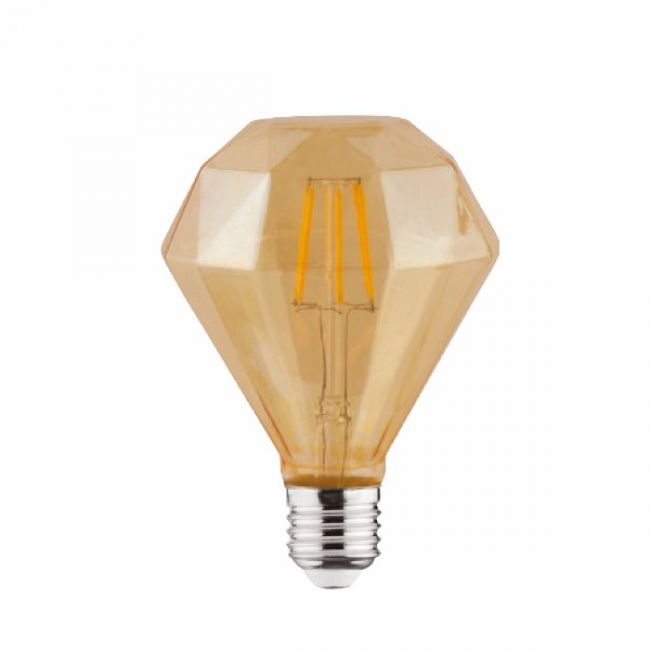 Лампа винтажная светодиодная (ретро) "RUSTIC DIAMOND-4" 4W Filament led 2200К E27 - фото товару, магазин OLVENT