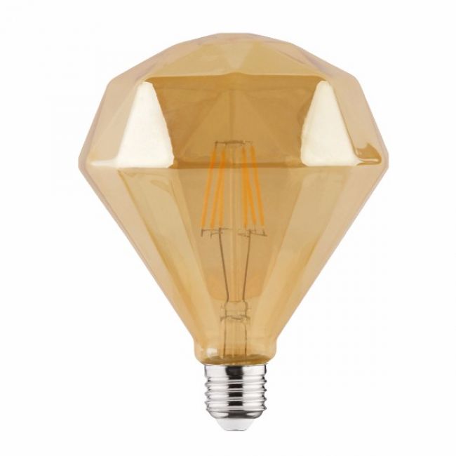 Лампа винтажная светодиодная (ретро) "RUSTIC DIAMOND-6" 6W Filament led 2200К E27 - фото товару, магазин OLVENT
