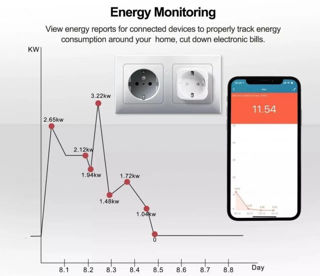 Умная розетка WI-FI SMART PLUG 20А, TUYA / SMART LIFE - фото 6
