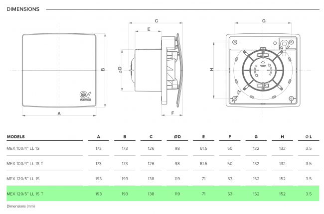 Вытяжной вентилятор Vortice MEX 120/5" LL 1S T - фото 6