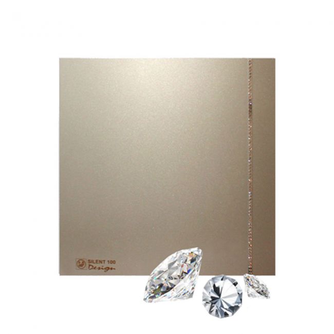 Малошумный вентилятор Soler & Palau SILENT-100 CZ DESIGN SWAROVSKI Champagne - фото товару, магазин OLVENT