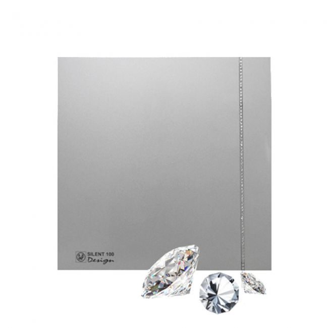 Малошумный вентилятор Soler & Palau SILENT-100 CZ DESIGN SWAROVSKI Silver 3C - фото товару, магазин OLVENT