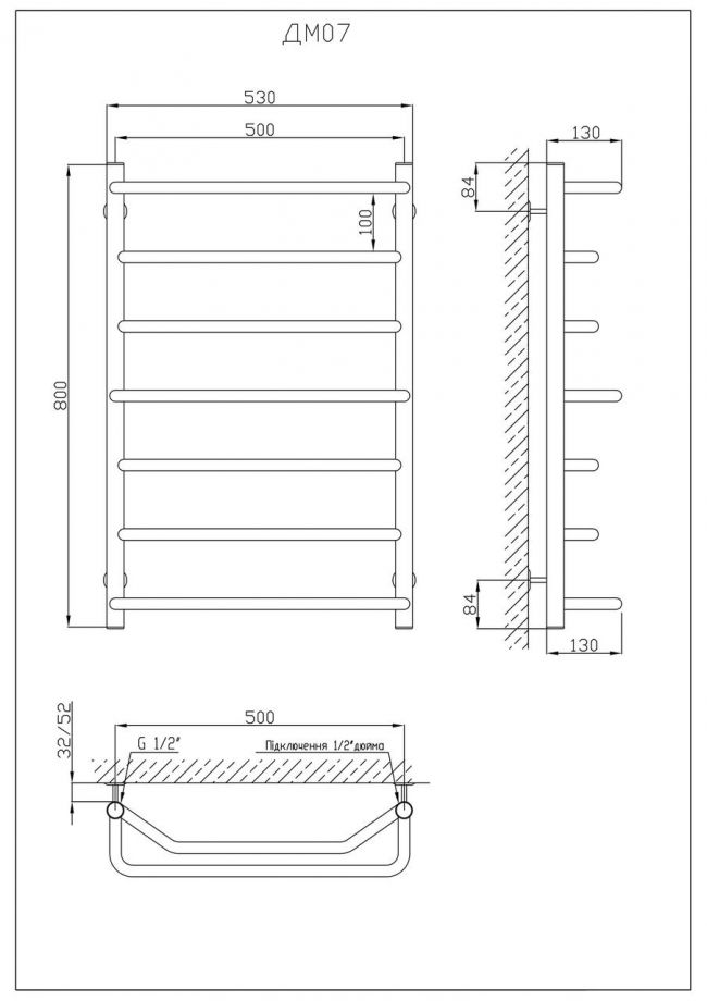 Полотенцесушитель KOSSER Микс 800х530/7 - фото 5