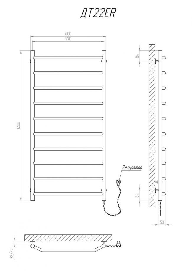 Полотенцесушитель KOSSER Трапеция 1200х600/10 ER рег. - фото 5