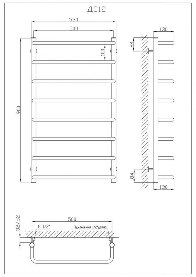 Полотенцесушитель KOSSER Скоба 900х530/8 - фото 5