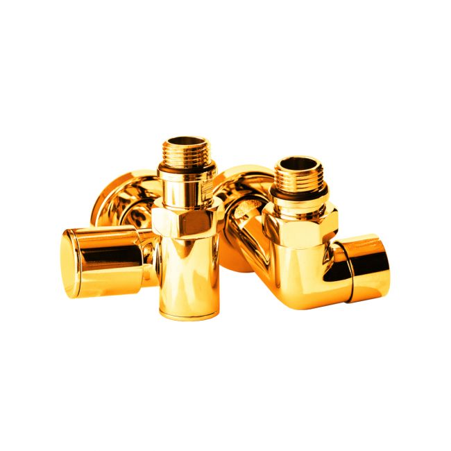 Кран угловой под ТЭН, 1/2"х1/2", под золото, 2шт. - фото товару, магазин OLVENT