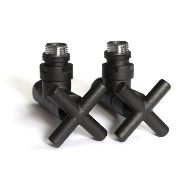 Кран кутовий для рушникосушки Raftec Premium 1/2х1/2, чорний муар, 2шт. - головне фото, магазин OLVENT