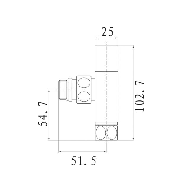 Кран кутовий для рушникосушки Raftec Quadro 1/2х1/2 Chrome, 2шт. - фото 4