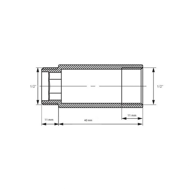 Удлинитель ВЗ (M22" x 1/2") 40 mm, белый (2 шт) - фото 2