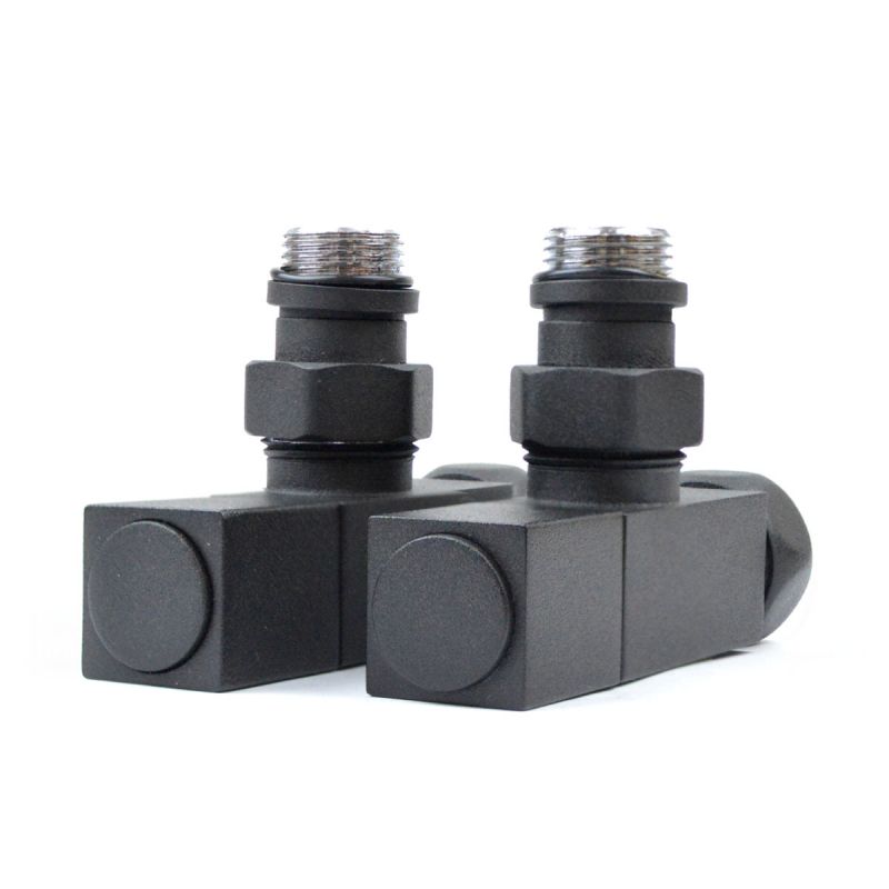 Кран угловой Квадро 3/4"х1/2", чёрный, 2шт.