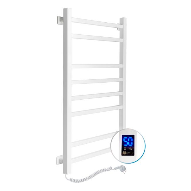 Полотенцесушитель Navin Loft 500х800 Sensor левый с таймером, белый - головне фото, магазин OLVENT