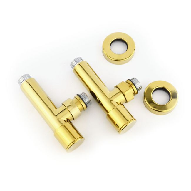Кран кутовий для рушникосушки Raftec 1/2 "х1/2", подовжений, золото, 2шт. - фото 2