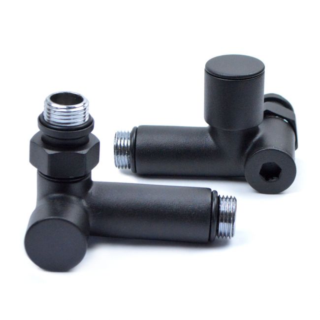Кран угловой под ТЭН 1/2"х1/2" (чёрного цвета) 2шт. - фото товару, магазин OLVENT