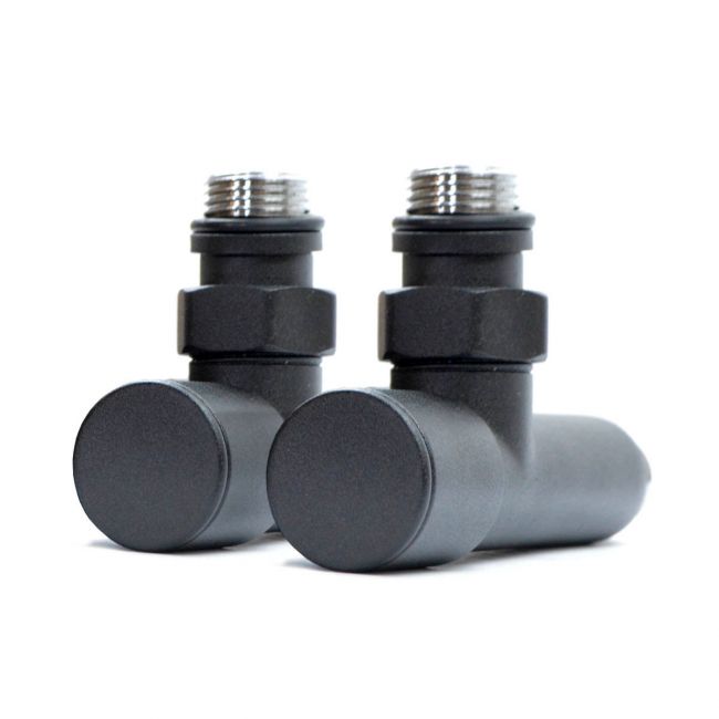 Кран угловой для полотенцесушителей Raftec 1/2"х1/2" удлиненный, чёрный, 2шт. - фото 3