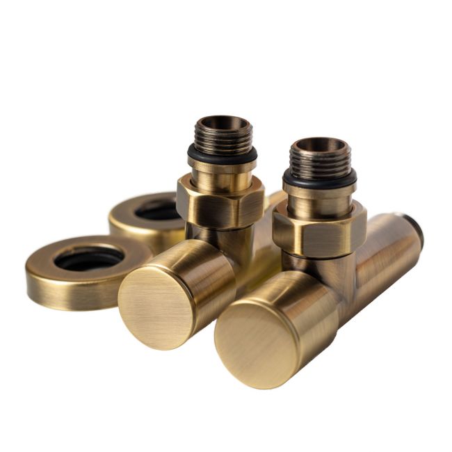 Кран кутовий для рушникосушки Raftec 1/2 "х1/2", подовжений, бронза, 2шт. - головне фото, магазин OLVENT