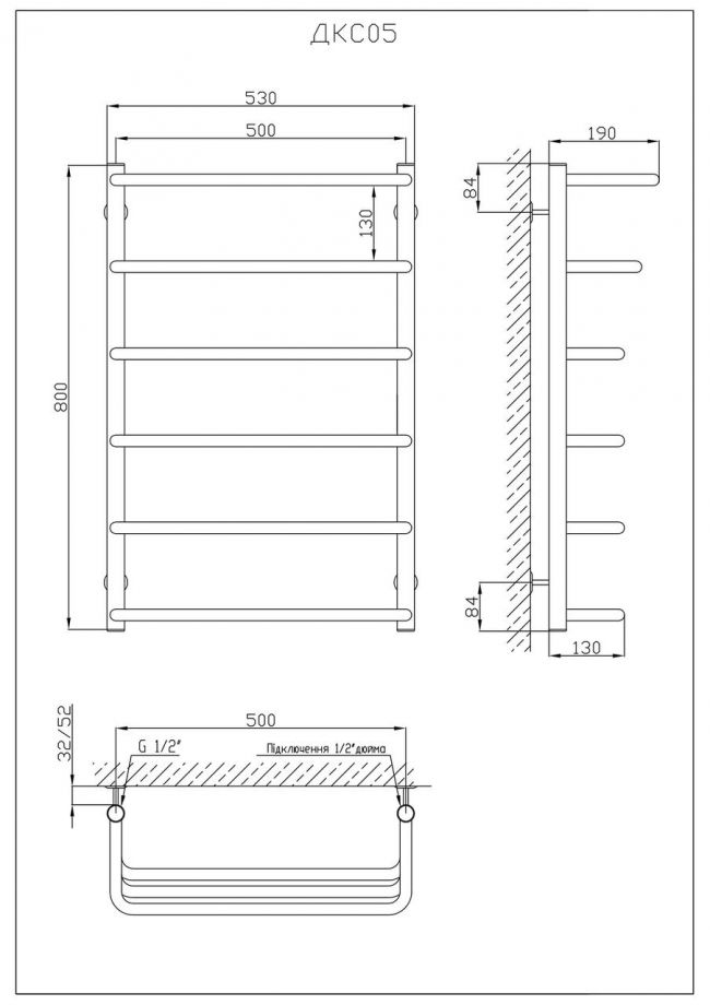 Полотенцесушитель KOSSER Каскад Скоба 800х530/6 - фото 5