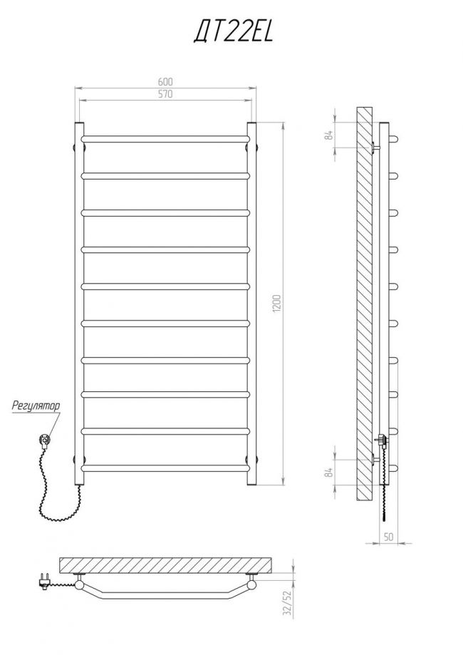 Полотенцесушитель KOSSER Трапеция 1200х600/10 EL рег. - фото 5