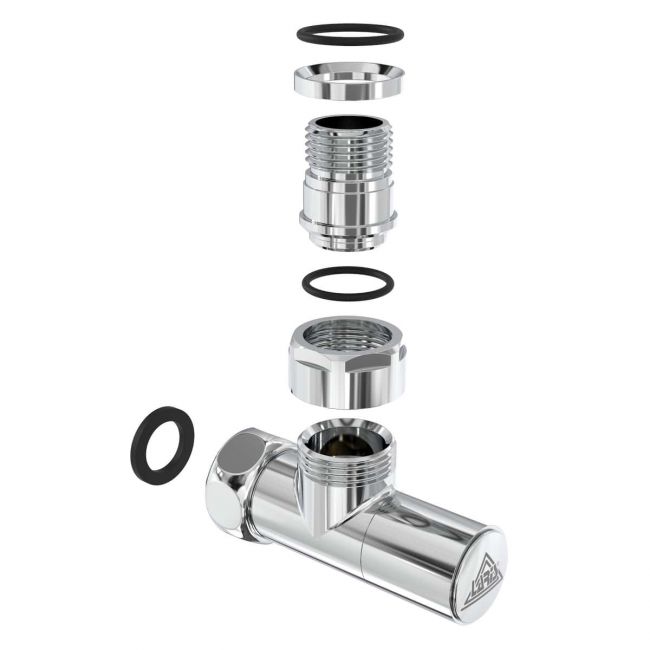 Кран кутовий Laris Звичайний 1/2" - 3/4" + ексцентрики 2шт. (LX-4701) - фото 4