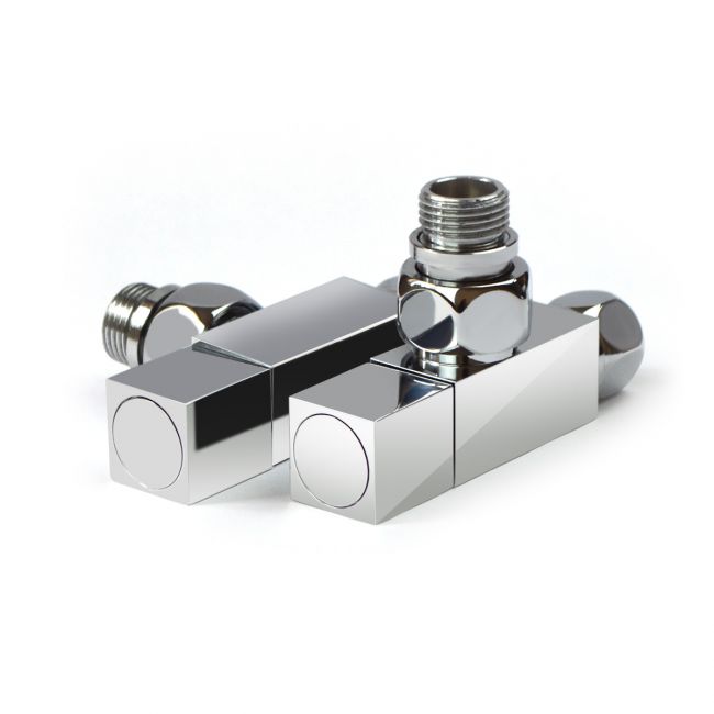 Кран кутовий для рушникосушки Raftec Quadro 1/2х1/2 Chrome, 2шт. - фото 2
