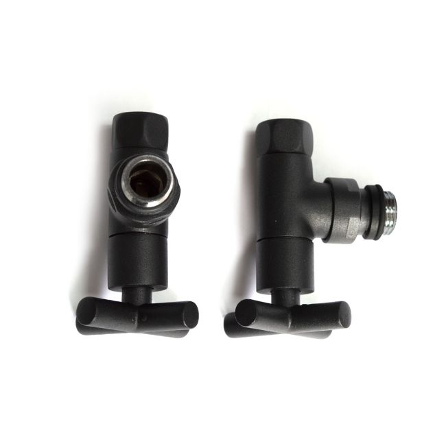 Кран кутовий для рушникосушки Raftec Premium 1/2х1/2, чорний муар, 2шт. - фото 2