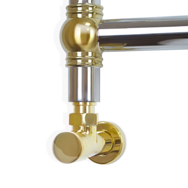 Кран кутовий для рушникосушки Raftec 1/2 "х1/2", подовжений, золото, 2шт. - фото 4