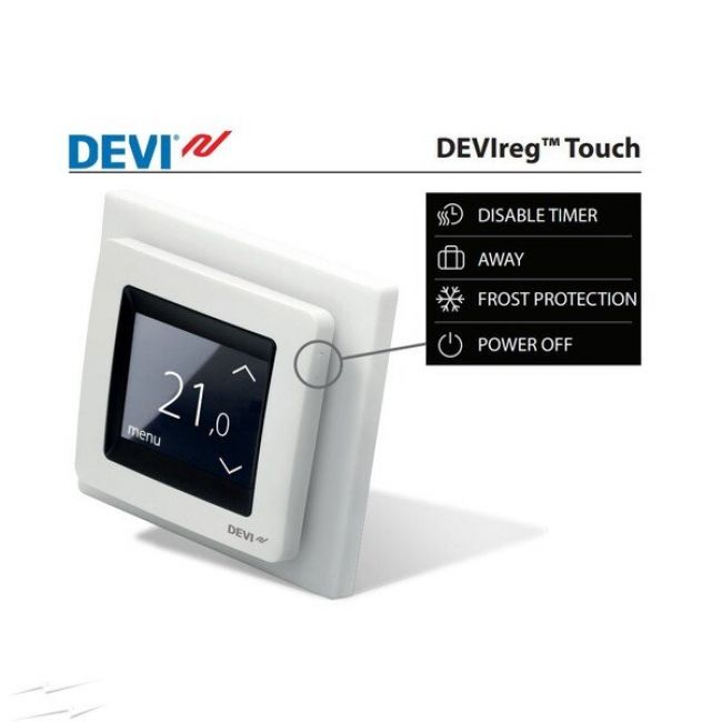 Терморегулятор сенсорний Devi DEVIreg Touch White - фото 2