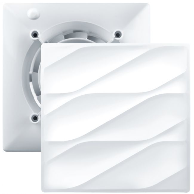 Вентилятор малошумний Вентс 125 Ейс Т з таймером + Декоративна панель Вентс ФП 180 Аква (АБС-пластик) - головне фото, магазин OLVENT