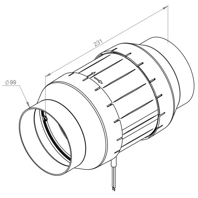 Габариты Канальный вентилятор Ruck ETAMASTER 100L E2 01